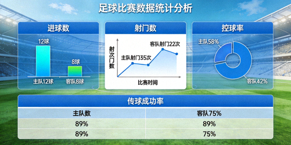 足球比赛数据统计图表分析